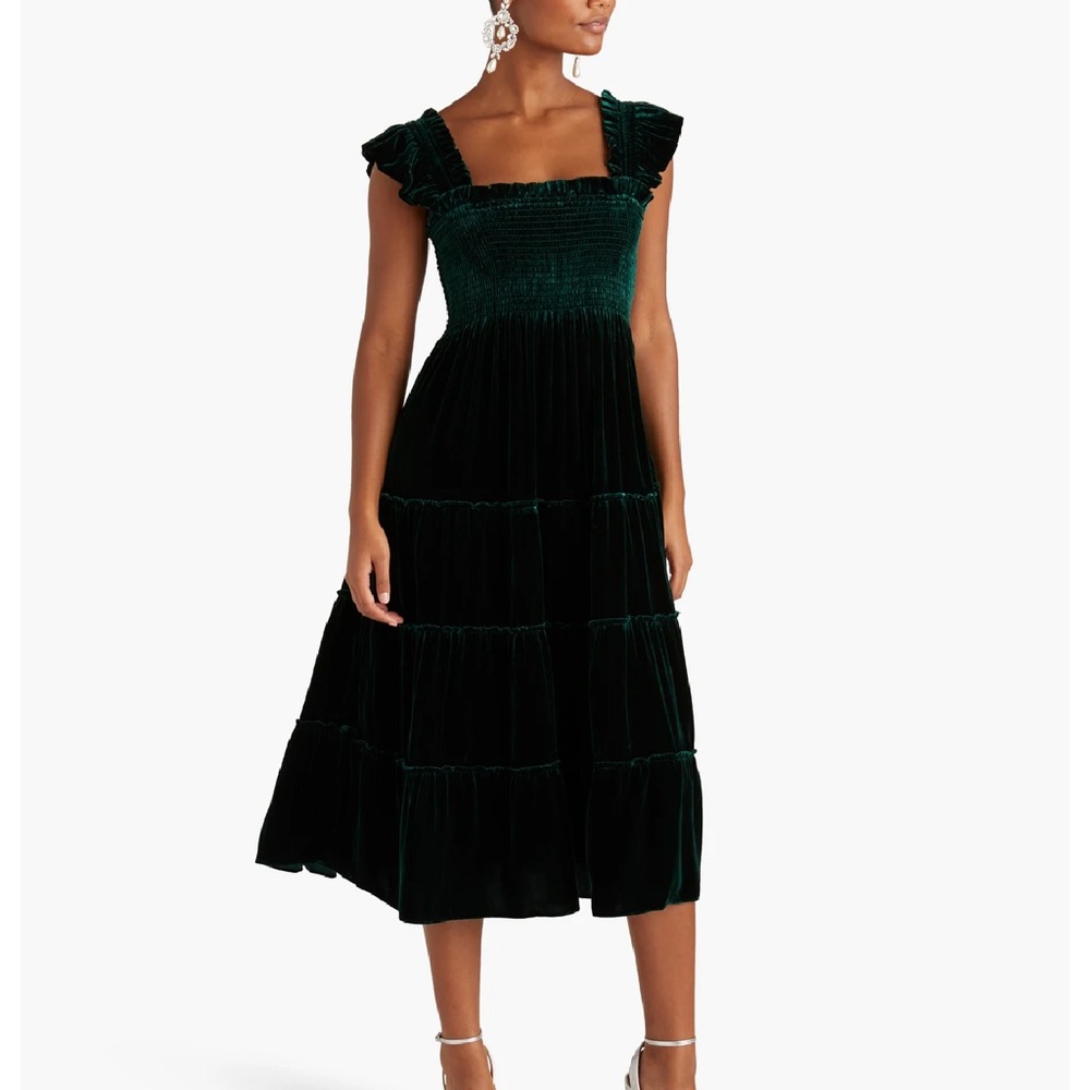 NWT Ellie Nap Dress sz XS green velvet